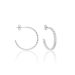 Créoles Juan Argent Blanc Oxyde De Zirconium