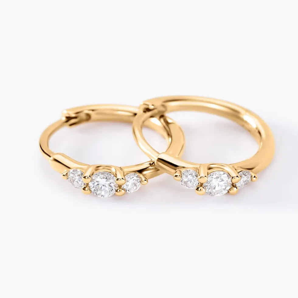 Créoles Kaelee Or Jaune Diamant Synthétique
