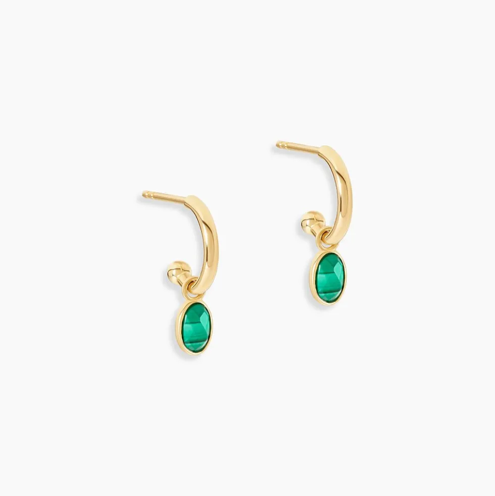 Créoles Kakalina Or Jaune Malachite