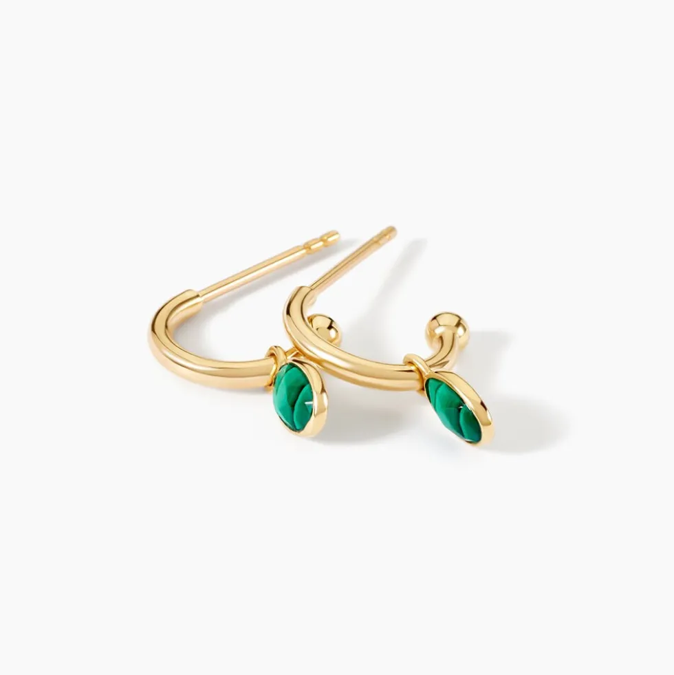 Créoles Kakalina Or Jaune Malachite