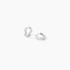 Créoles Kaylin Argent Blanc Oxyde De Zirconium