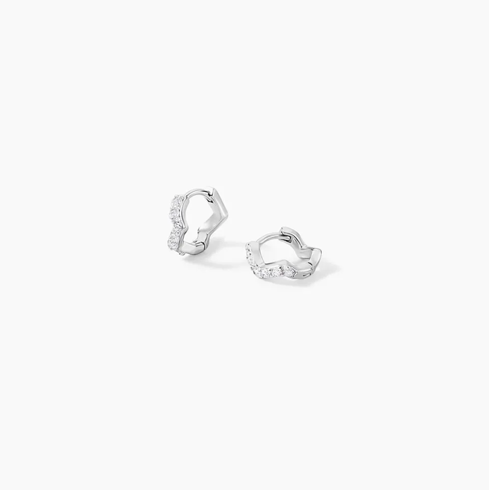 Créoles Kaylin Argent Blanc Oxyde De Zirconium