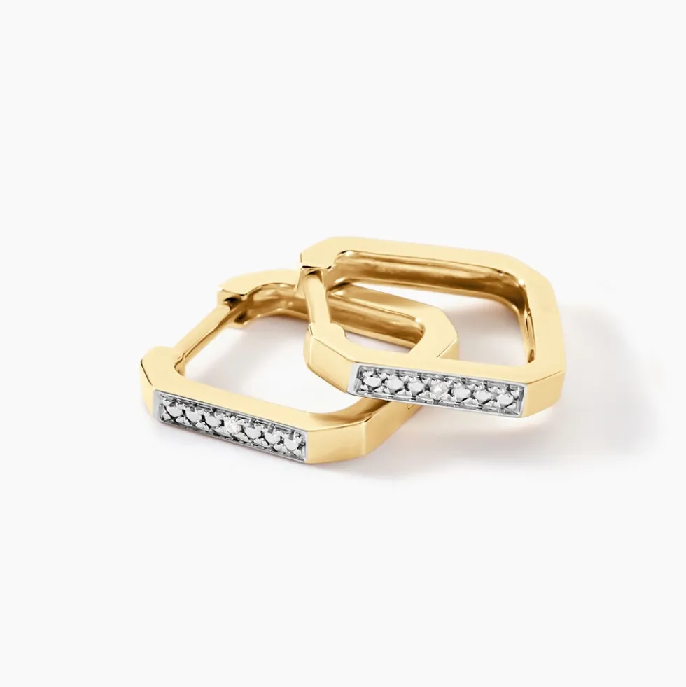 Créoles Lance Or Jaune Diamant