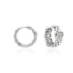 Créoles Lilibeth Argent Blanc Oxyde De Zirconium