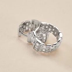 Créoles Lilibeth Argent Blanc Oxyde De Zirconium