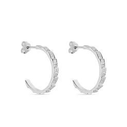 Créoles Nevada Rondes Argent Blanc Oxyde De Zirconium