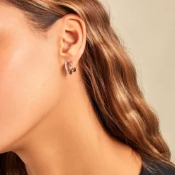 Créoles Noalie Argent Blanc Oxyde De Zirconium