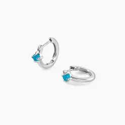 Créoles Ocean Argent Blanc Turquoise