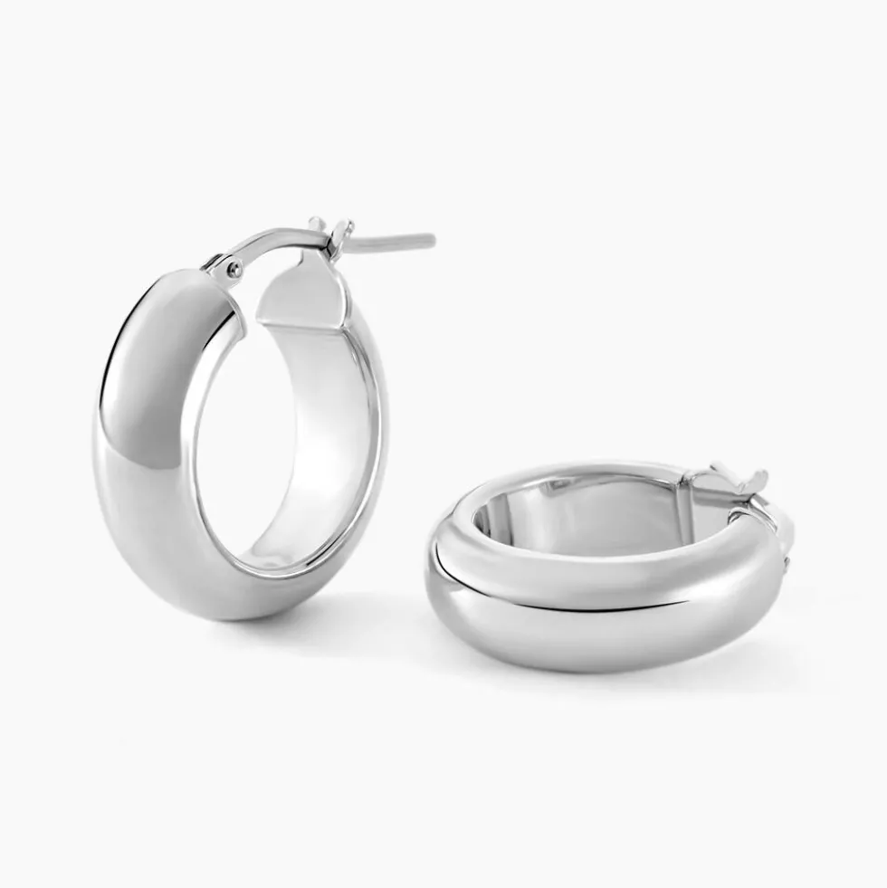 Créoles Oreli Argent Blanc