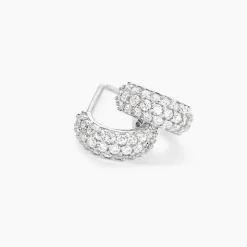 Créoles Palome Argent Blanc Oxyde De Zirconium
