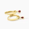 Créoles Poem Argent Jaune Rhodolite Oxyde De Zirconium