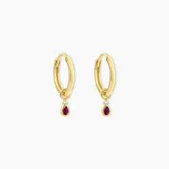 Créoles Poem Argent Jaune Rhodolite Oxyde De Zirconium