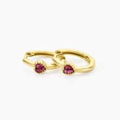 Créoles Poem Argent Jaune Tourmaline