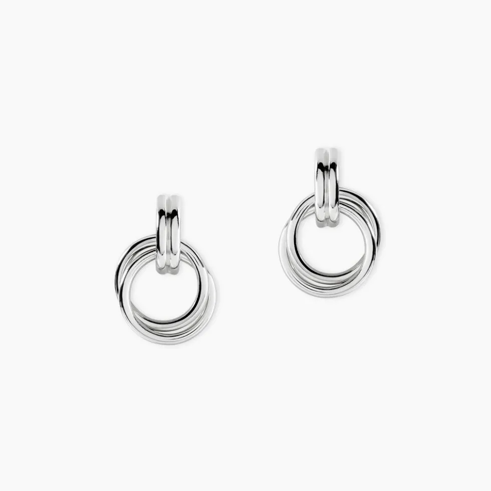 Créoles Poly Argent Blanc