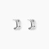 Créoles Poly Argent Blanc