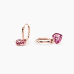 Créoles Reflets Romantiques Argent Rose Oxyde De Zirconium