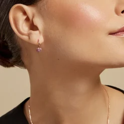 Créoles Reflets Romantiques Argent Rose Oxyde De Zirconium