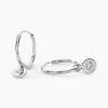 Créoles Rhoda Argent Blanc Oxyde De Zirconium