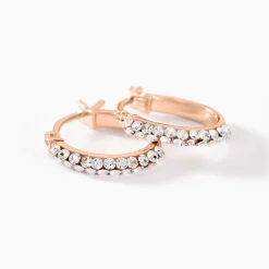 Créoles Sandrine Or Rose Strass
