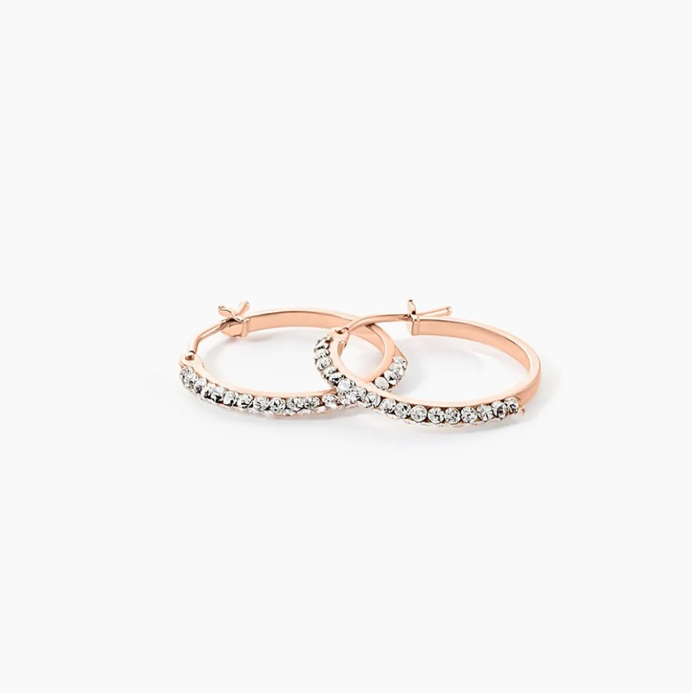 Créoles Sandrine Or Rose Strass