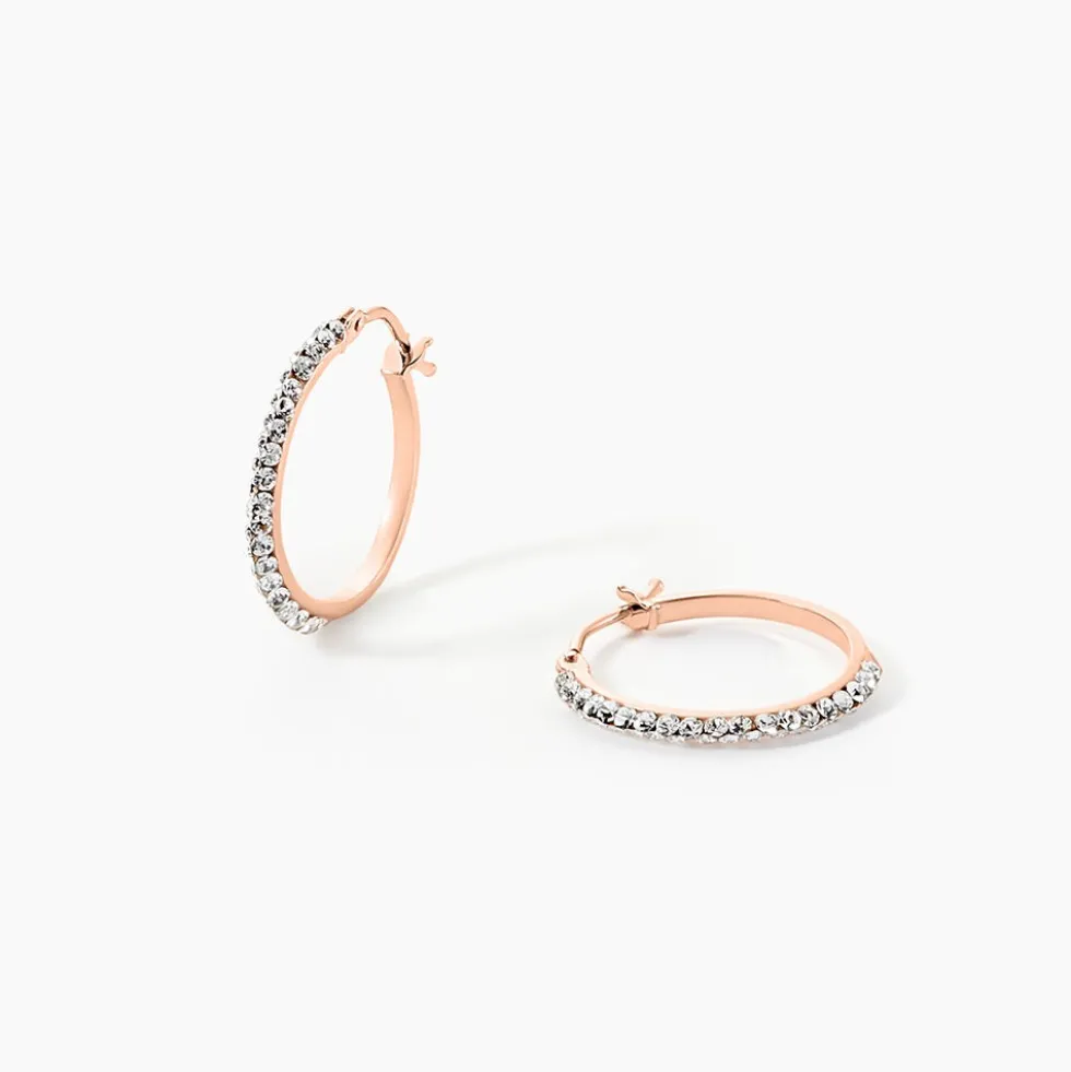 Créoles Sandrine Or Rose Strass