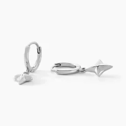 Créoles Spell Argent Blanc