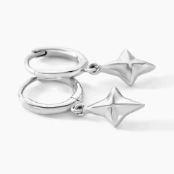 Créoles Spell Argent Blanc