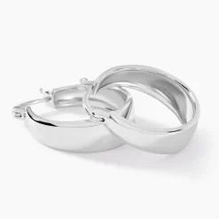 Créoles Suliac Argent Blanc