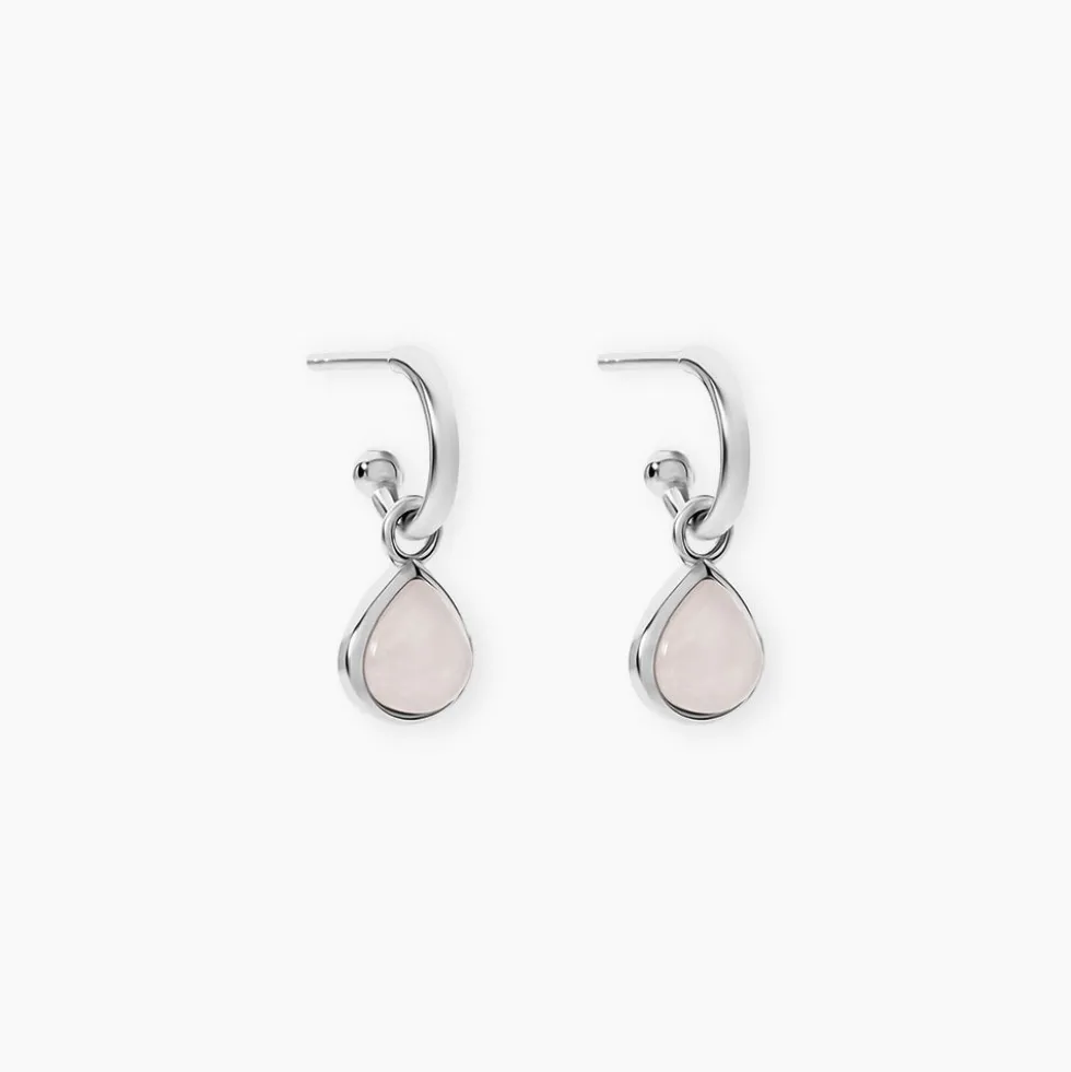 Créoles Tao Argent Blanc Quartz