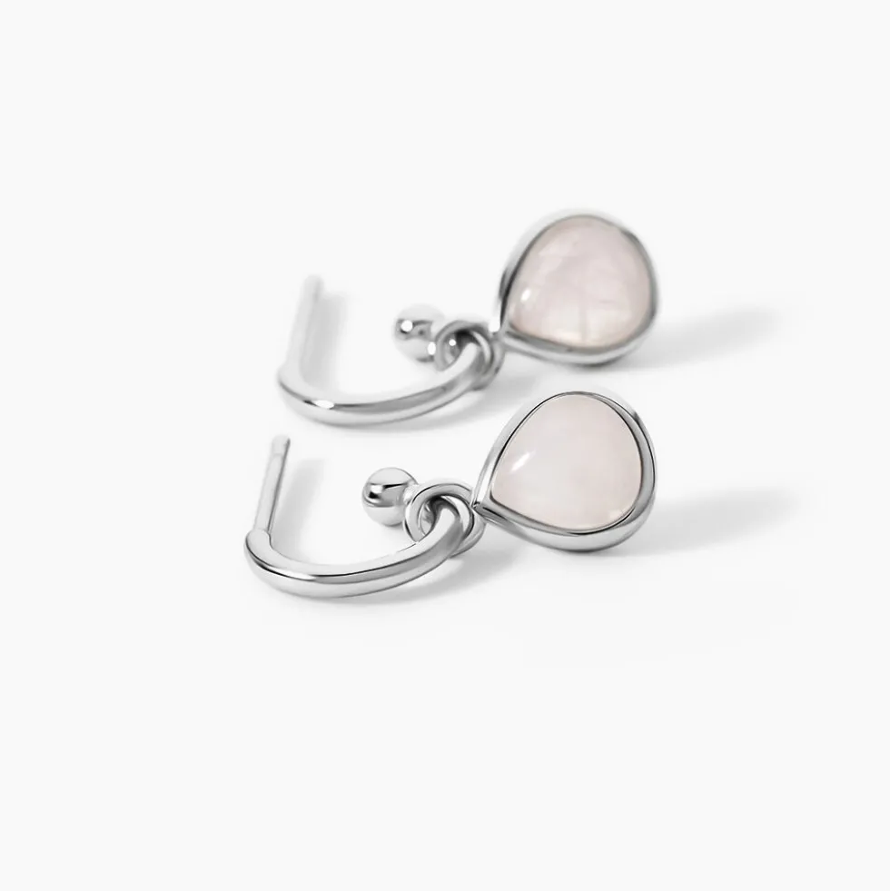Créoles Tao Argent Blanc Quartz