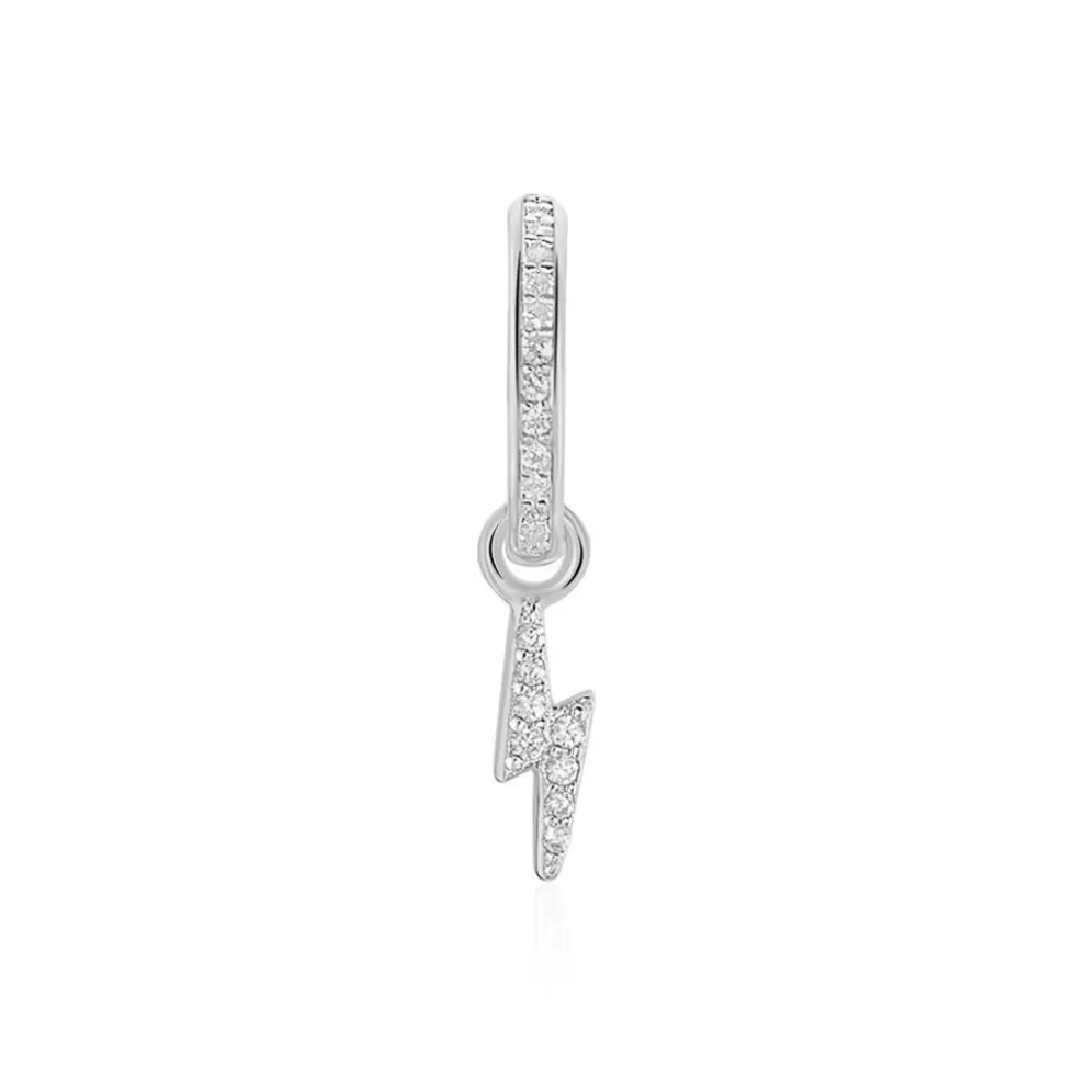 Créole Unitaire Ancelin Rondes Argent Blanc Oxyde De Zirconium