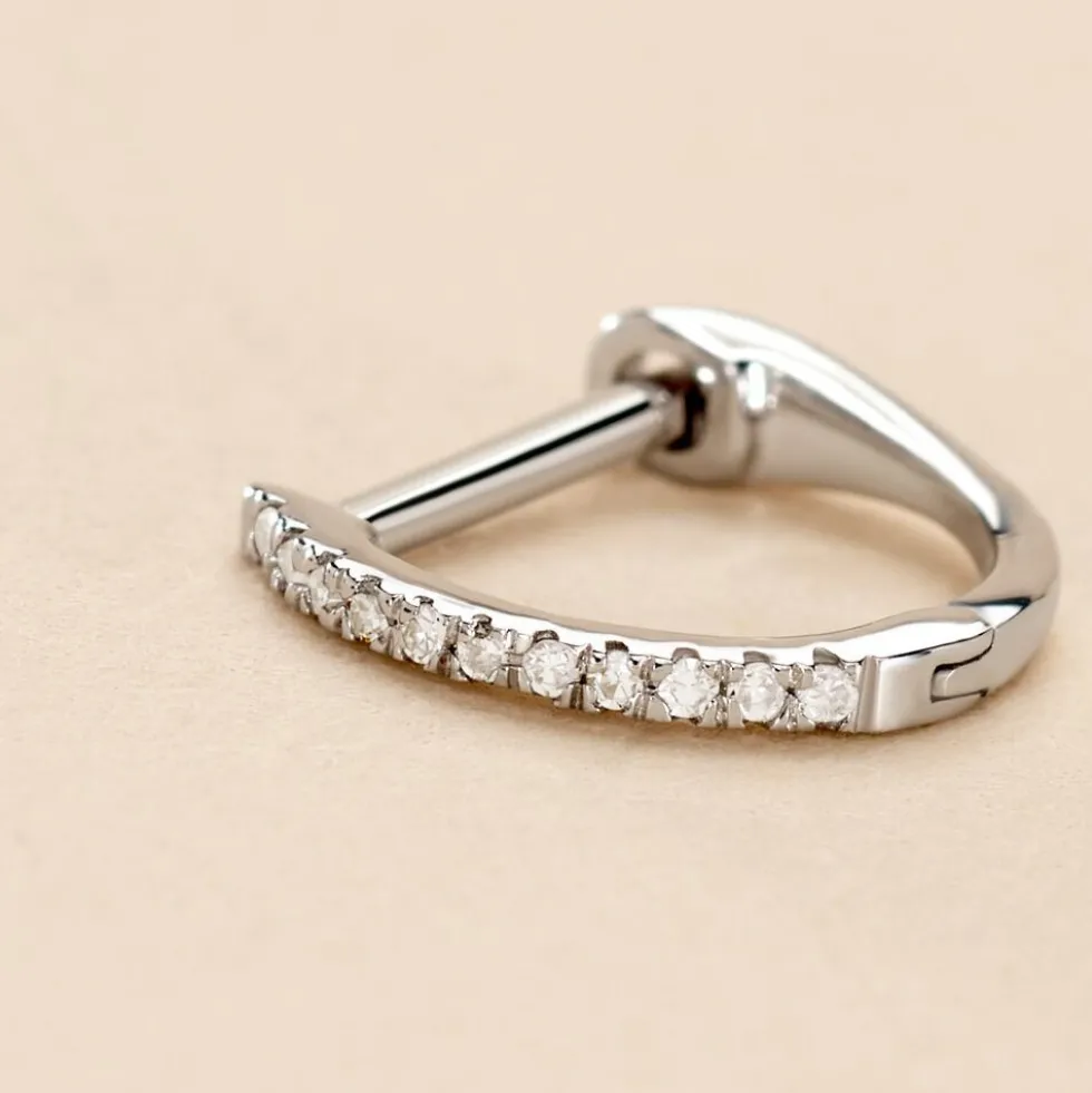 Créole Unitaire Aryanna Or Blanc Diamant