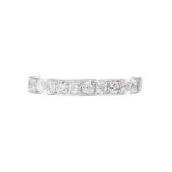 Demi-alliance Or Blanc Valentine Diamants Synthetique