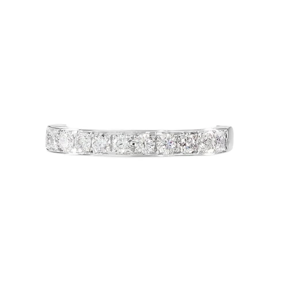 Demi-alliance Or Blanc Valentine Diamants Synthetique