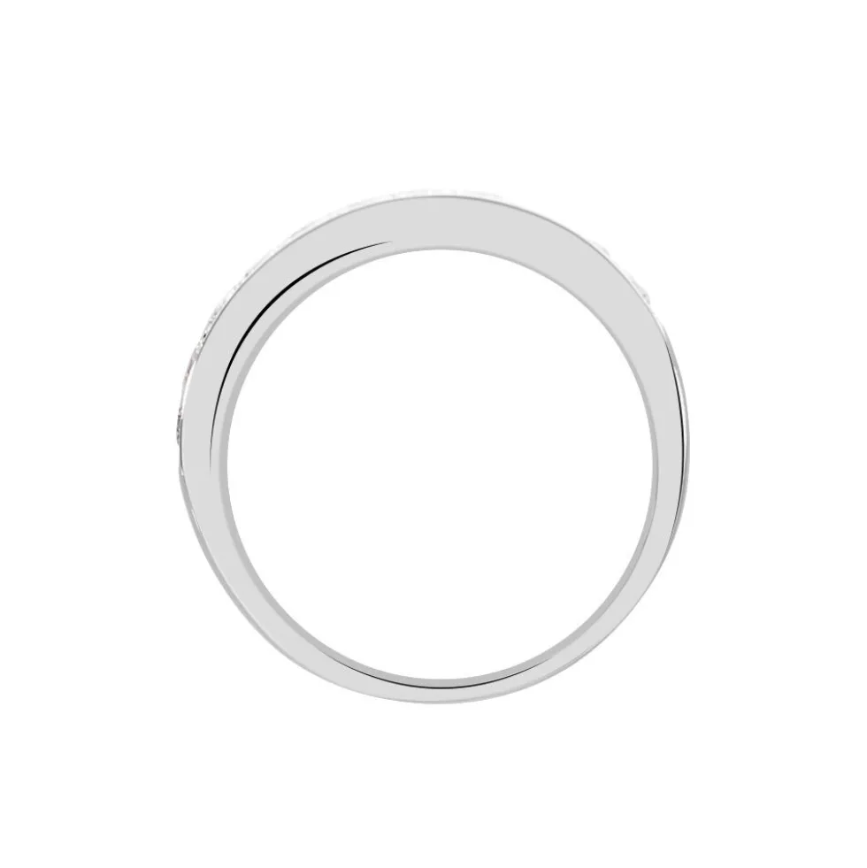 Demi-alliance Or Blanc Valentine Diamants Synthetique