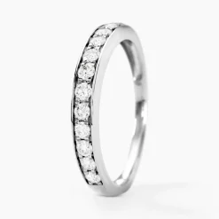 Demi-alliance Or Blanc Valentine Diamant Synthetique