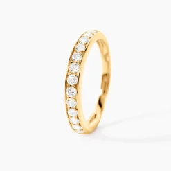 Demi-alliance Or Jaune Valentine Diamant Synthetique