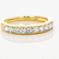 Demi-alliance Or Jaune Valentine Diamants Synthetique