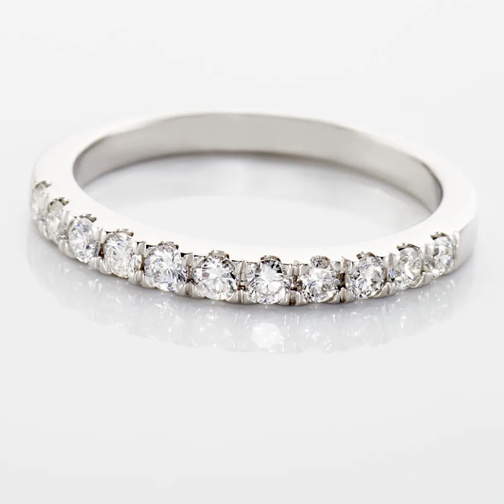 Demi Alliance Pristina Or Blanc Diamant Synthétique