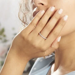 Demi Alliance Pristina Or Blanc Diamant Synthétique
