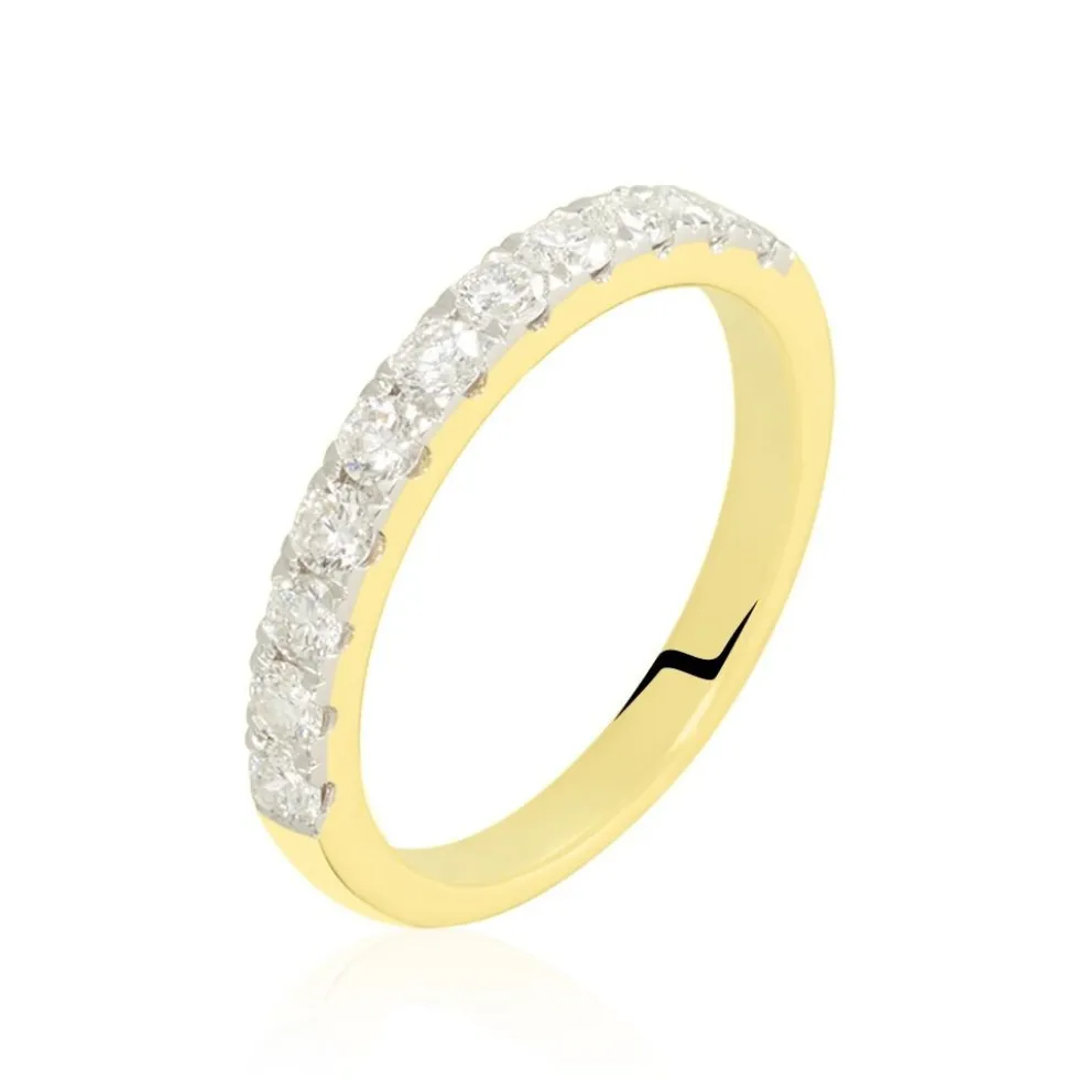 Demi Alliance Pristina Or Jaune Diamant Synthétique