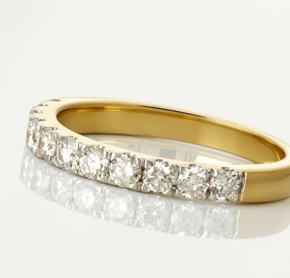 Demi Alliance Pristina Or Jaune Diamant Synthétique