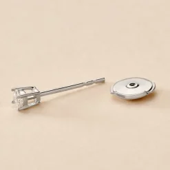 Fermoir Boucle D'oreille Securite Or Blanc