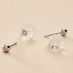 Fermoir Boucle D'oreille Silicone Or Blanc
