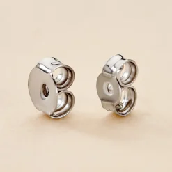 Fermoir Papillon Boucle D'oreille Or Blanc