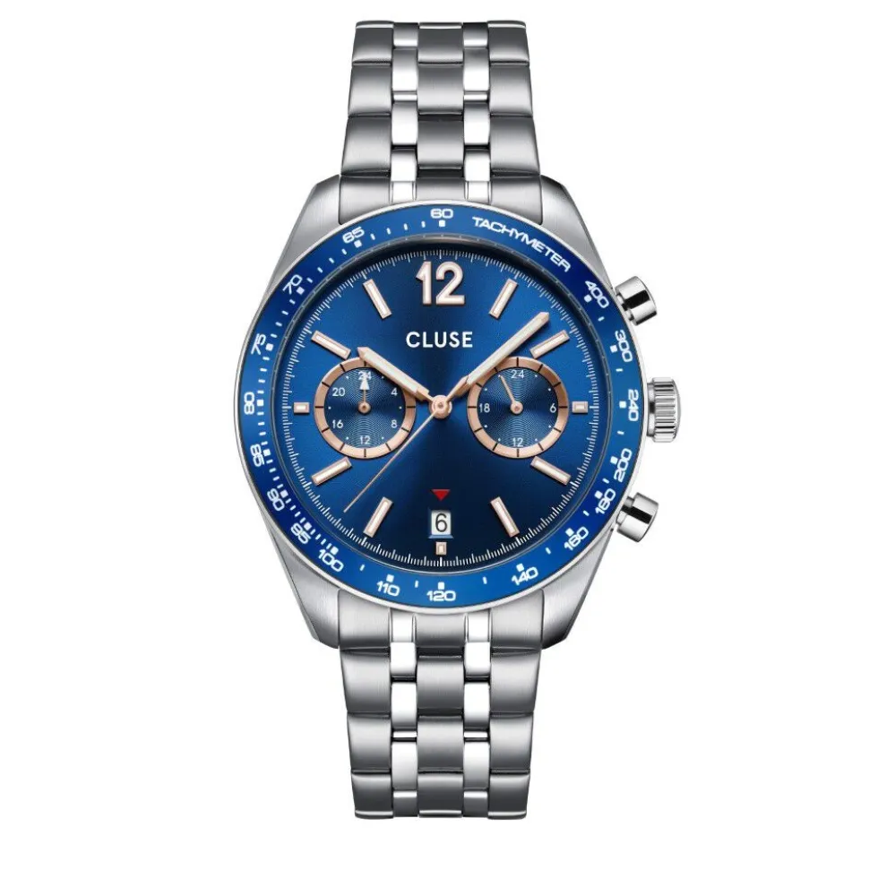Montre Cluse Aravis Dual Timer Bleu