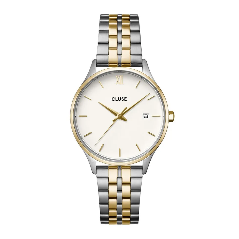 Montre Cluse Minuit Date Blanc