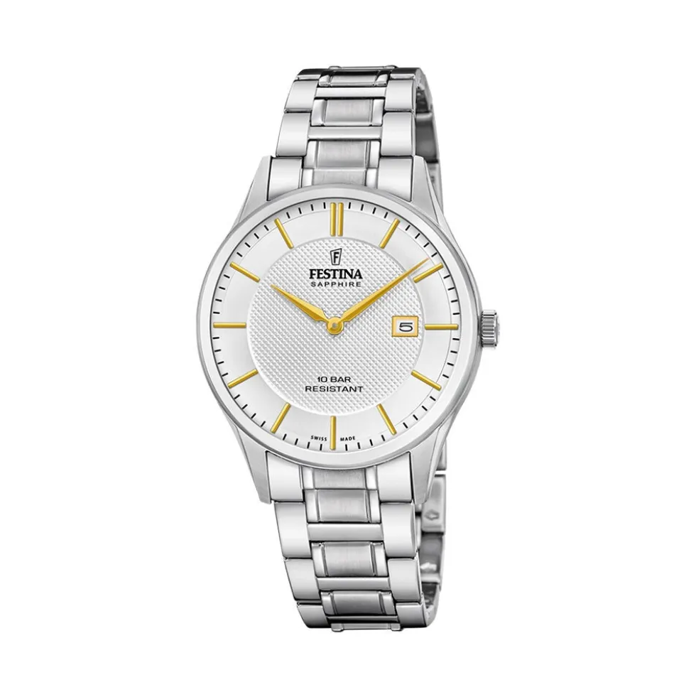 Montre Festina Swiss Made 40 Argenté
