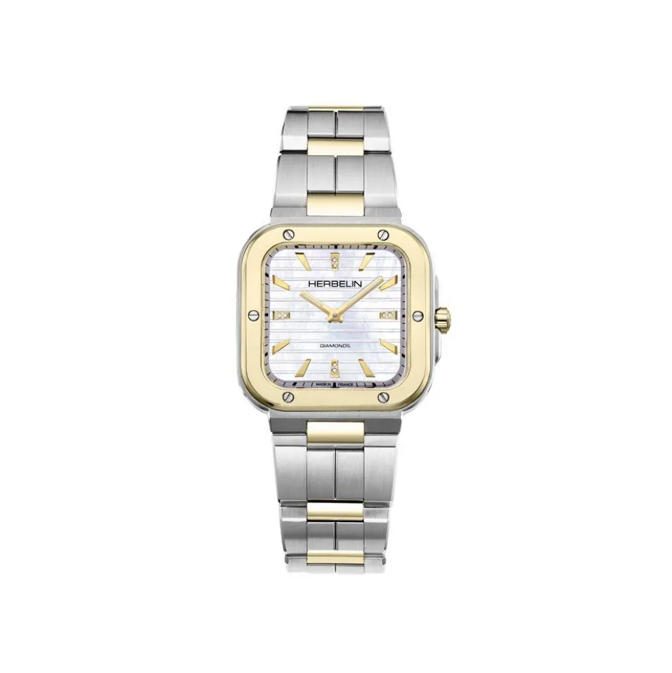 Montre Herbelin Cap Camarat Square Nacre Blanche