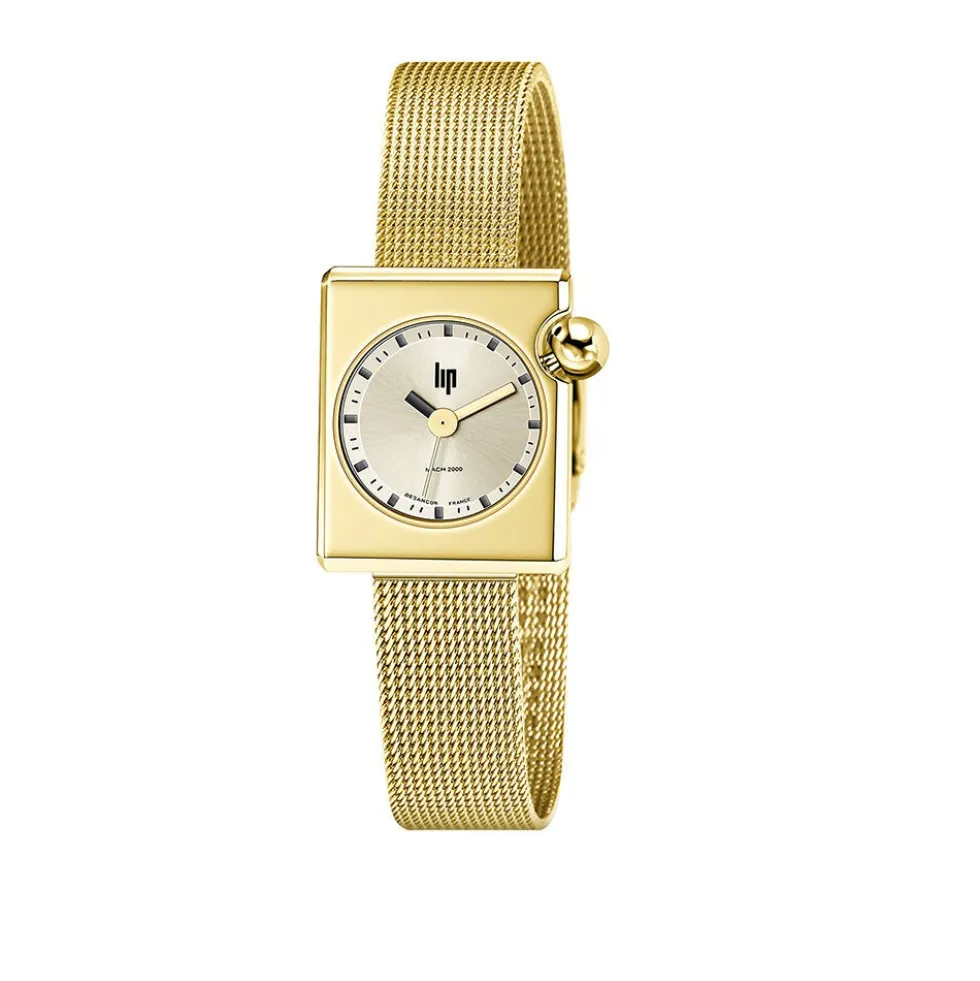 Montre Lip Mach 2000 Mini Square Doré